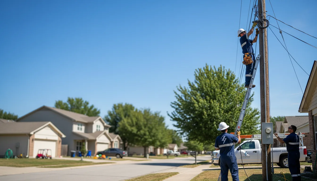 Residential electrician providing installation services in Ore City, TX